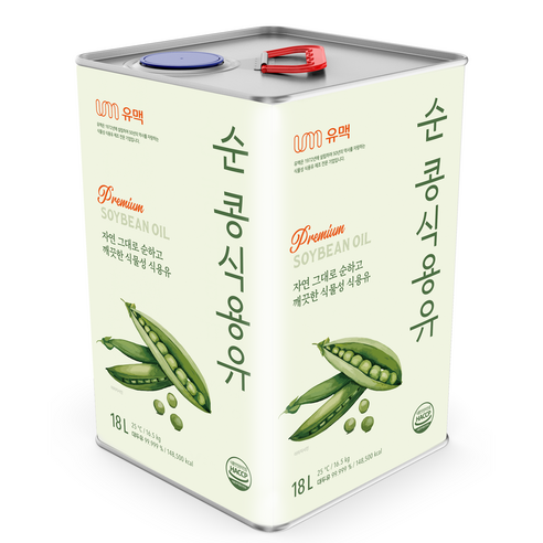 유맥 순 콩식용유, 1개, 18L