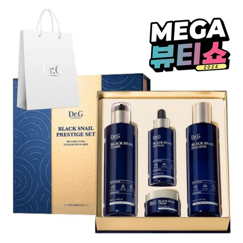 닥터지 블랙 스네일 프레스티지 토너 + 에멀전 + 앰플 + 크림 15ml+쇼핑백 세트, 1개 
뷰티