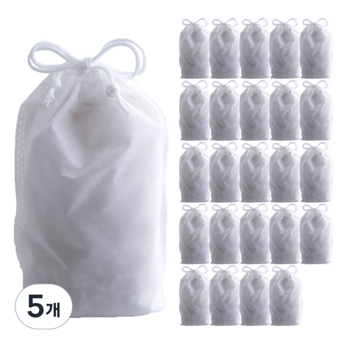 부직포 복주머니 더스트백 12 x 15 cm 25p, 화이트, 5개