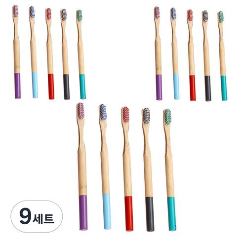 다다랜드 대나무 나선형 칫솔 5종 세트, 9세트, 5개입