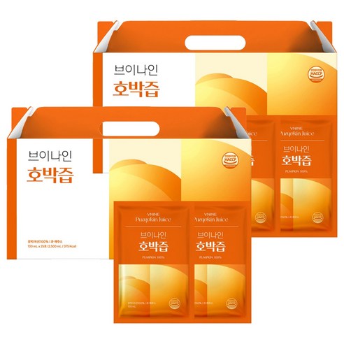 브이나인 물 없이 만든 호박즙 25p, 100ml, 50개