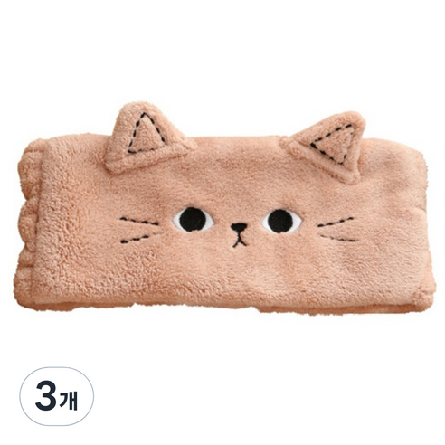 엠케이존 와이드 고양이 세안 헤어밴드, 핑크, 3개