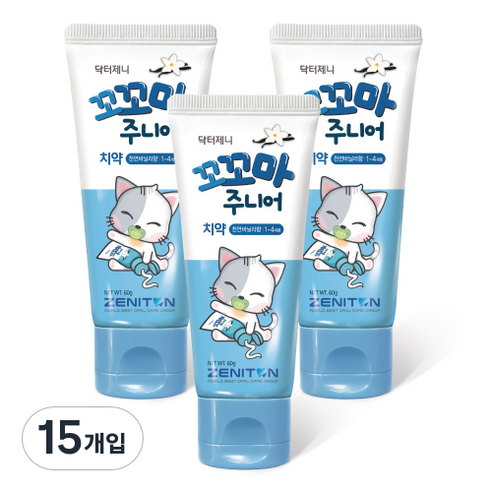 제니튼 닥터제니 꼬꼬마주니어치약 바닐라향, 60g, 15개입