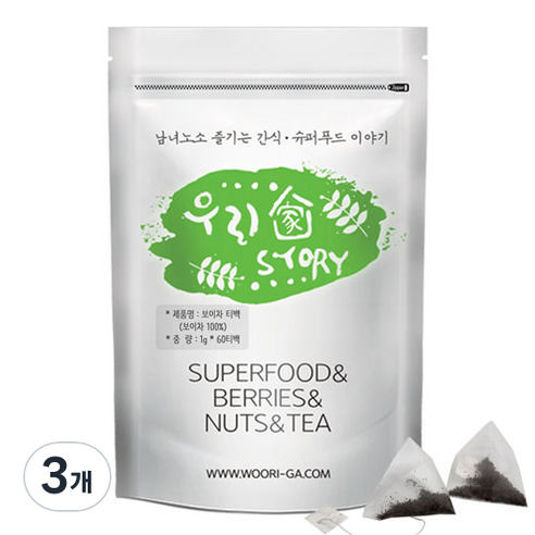 우리가스토리 보이차, 1g, 60개입, 3개