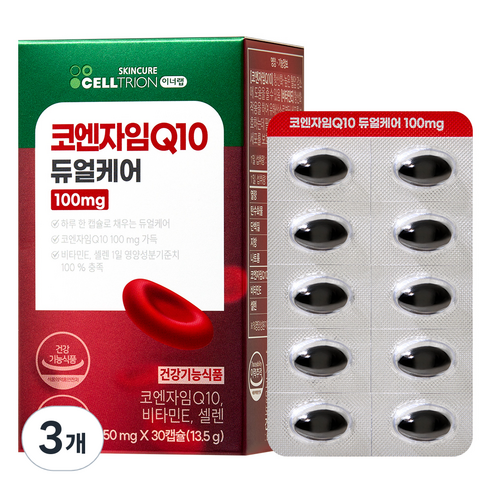 셀트리온 이너랩 코엔자임Q10 듀얼케어 100mg 13.5g, 30정, 3개