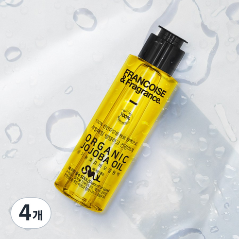 유기농 호호바오일 연한노랑, 50ml, 4개