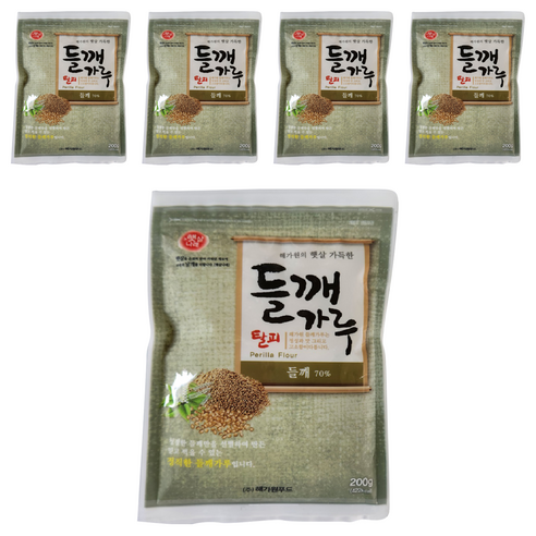 해가원 들깨가루 탈피 기피, 200g, 5개
