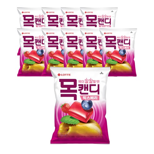 롯데제과 목캔디 믹스베리, 217g, 10개