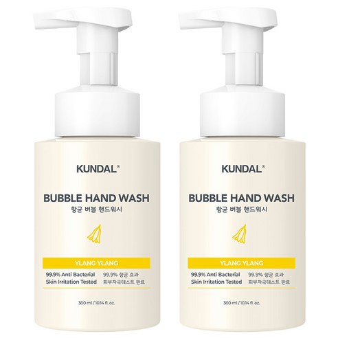 쿤달 버블 핸드워시 일랑일랑향, 300ml, 2개