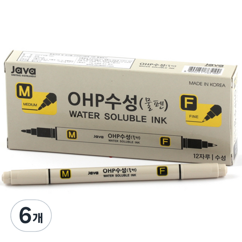 자바펜 OHP수성펜 M앤F, 검정, 72개