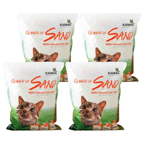 카르마 퀸오브샌드 고양이 모래, 7L, 4개, 오리지널
