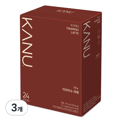 맥심 카누 라떼 티라미수, 17.3g, 24개입, 3개