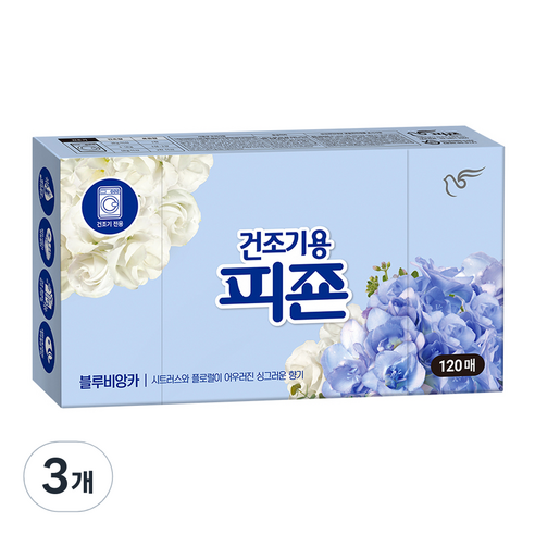 피죤 건조기용 오리지널 섬유유연제 블루비앙카 본품, 3개
