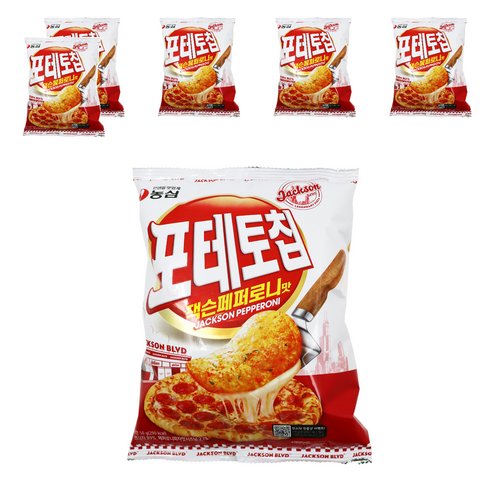 포테토칩 잭슨페퍼로니맛, 50g, 6개