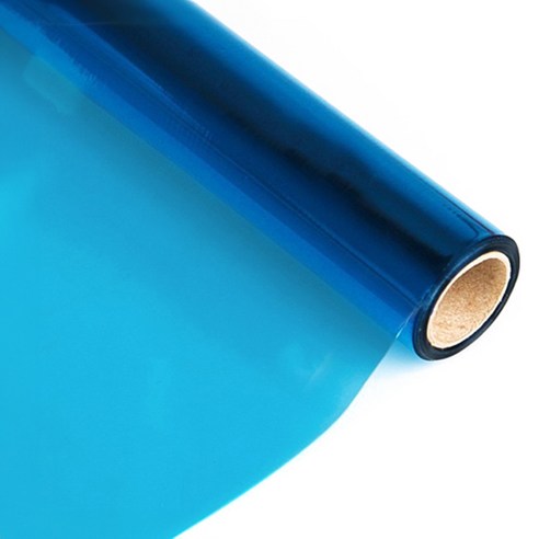 투명 컬러 PVC 필름 블루, 1개, 950 x 1000 x 0.3mm