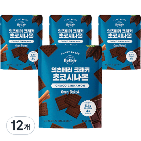 잇츠베러 크래커 초코시나몬맛, 45g, 12개