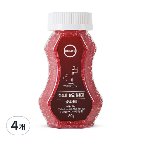 마크롱 청소기 살균 탈취제 블랙체리향, 80g, 4개
