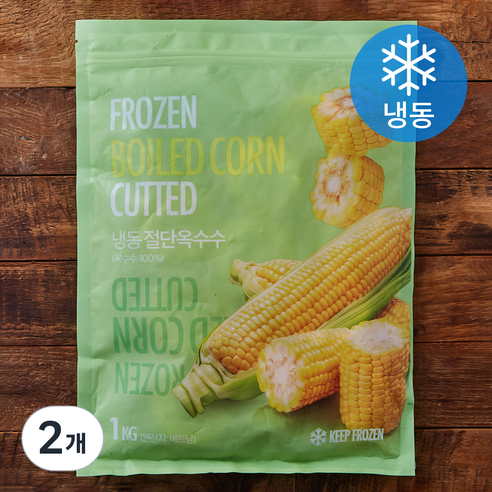 절단 옥수수 (냉동), 2개, 1kg