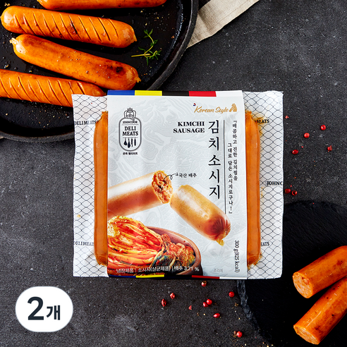 존쿡델리미트 김치 소시지, 300g, 2개