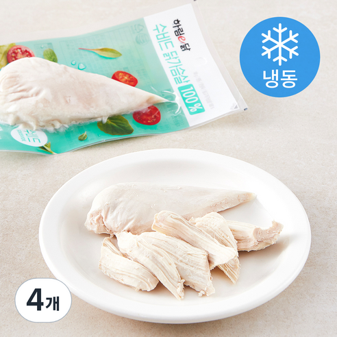 하림이닭 수비드 닭가슴살 100% (냉동), 100g, 4개