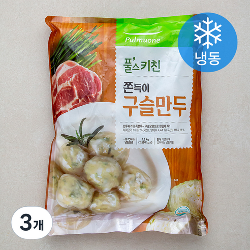 풀무원 풀스키친 쫀득이 구슬 만두 (냉동), 1.2kg, 3개
