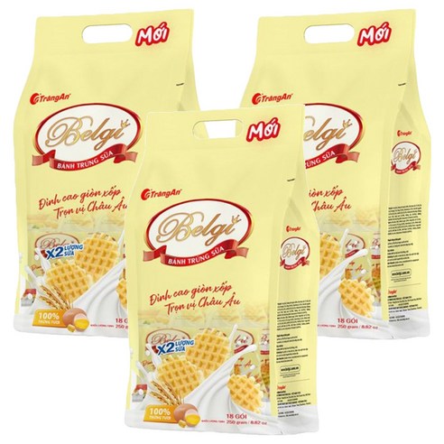 짱안 벨기 에그 버터 와플, 250g, 3개