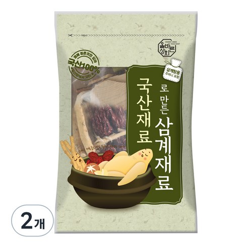 국산재료로 만든 삼계 재료, 2개, 100g