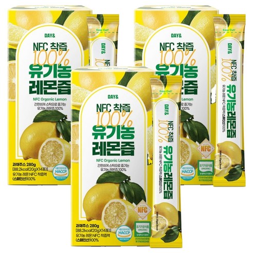 데이앤 NFC 유기농 레몬즙 14p, 280g, 3개