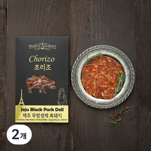 프랑스구르메 무항생제 초리조 슬라이스 소시지, 100g, 2개