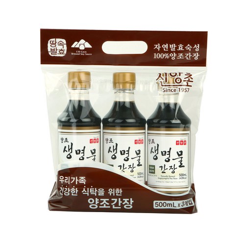 신앙촌 양조 생명물간장, 500ml, 3개