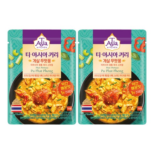 티아시아키친 게살 푸팟퐁 커리, 170g, 2개