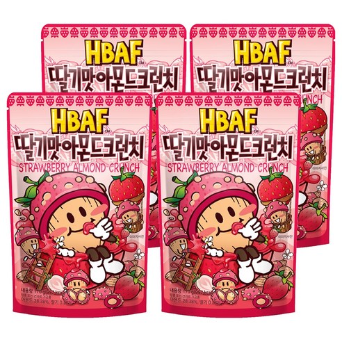 바프 딸기맛 아몬드크런치, 170g, 4개