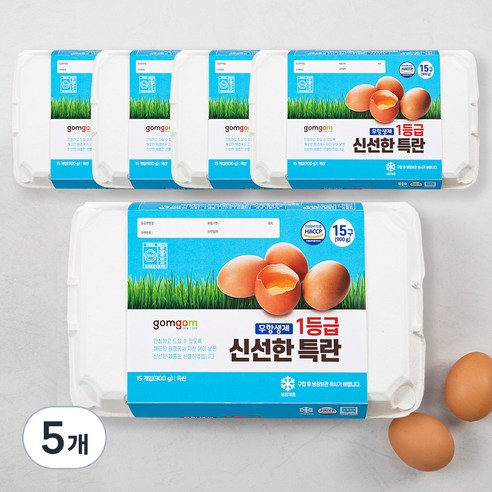 곰곰 무항생제 1등급 신선한 특란, 15구, 5개