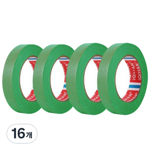 iQIHAN 다다 칼라 마스킹테이프 초록 20 mm x 20 m, 16개