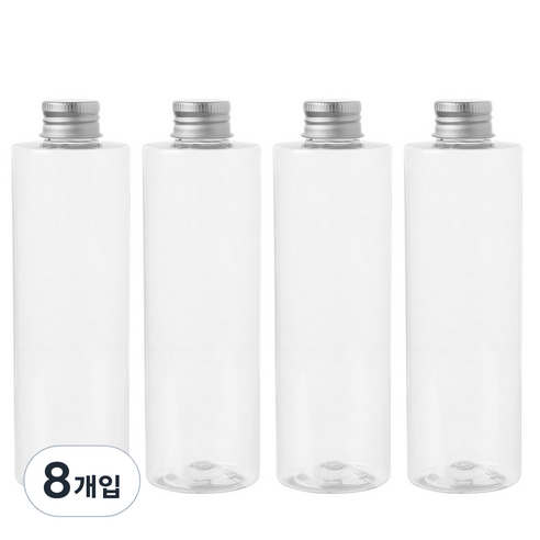 병도매닷컴 AC250 투명 음료용기 알루미늄 실버캡, 250ml, 4개