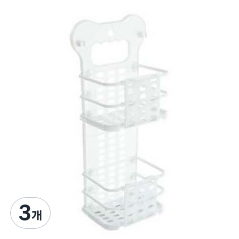 베러바이즈 접이식 2단 욕실 걸이, 화이트, 3개