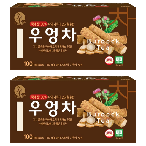 우리차 우엉차, 1g, 100개입, 2개