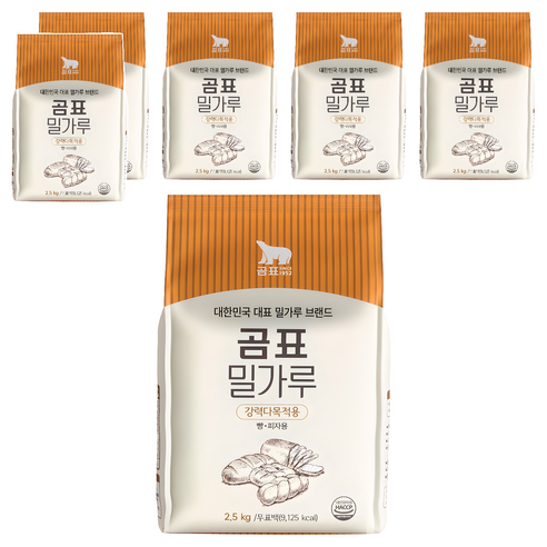 곰표 강력 밀가루, 2.5kg, 6개