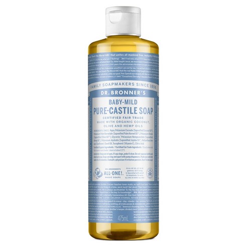 닥터브로너스 퓨어 캐스틸 솝 바디워시 베이비 마일드, 475ml, 1개