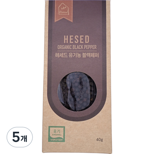헤세드 캄보디아 유기농 흑후추 리필, 40g, 5개