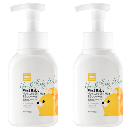 케이맘 베이비 처음 2 in 1 헤어 앤 바디워시, 290ml, 2개