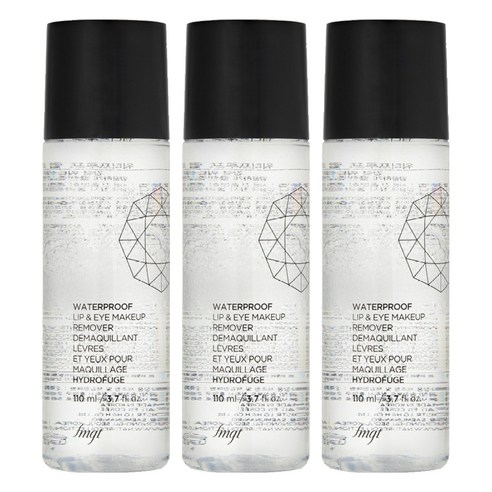 fmgt 워터 프루프 립앤아이 메이크업 리무버, 110ml, 3개