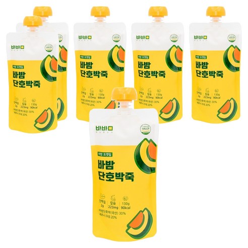 바밤 단호박죽, 130g, 6개