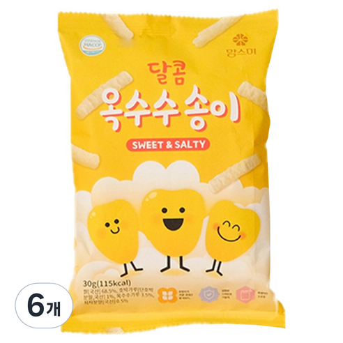맘스미 달콤 옥수수송이 과자, 30g, 6개, 옥수수