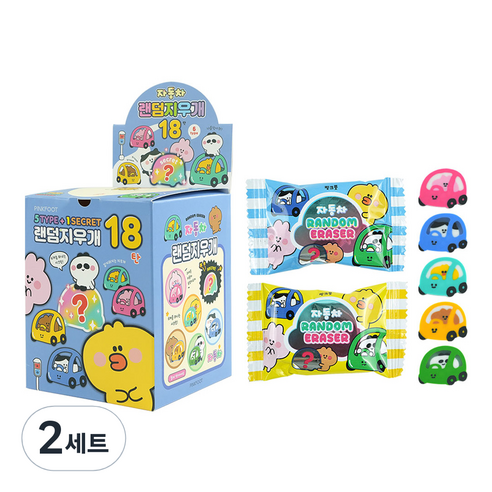 핑크풋 500 자동차 18탄 랜덤 지우개 6종 x 10p 세트, 랜덤발송, 2세트