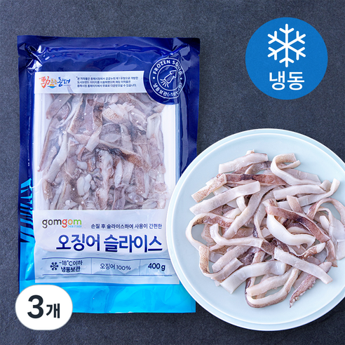 곰곰 오징어 슬라이스 (냉동), 3개, 400g