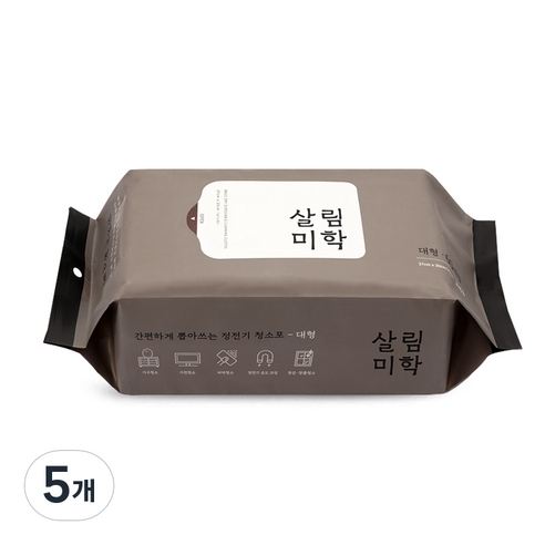 살림미학 대형 정전기 청소포 60매, 5개