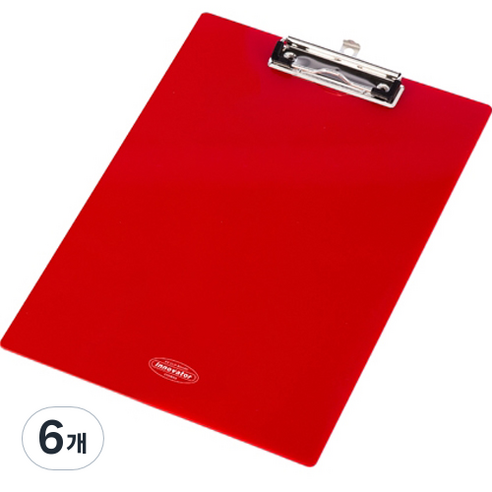 시스맥스 칼라 클립보드 A4, RED, 6개