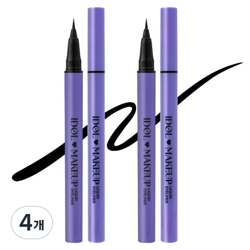 아이돌메이크업 리퀴드 아이라이너 0.8ml, 블랙, 4개