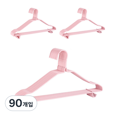프랑온드 파스텔 볼드 고리형 플라스틱 옷걸이 38cm, 핑크, 90개입
